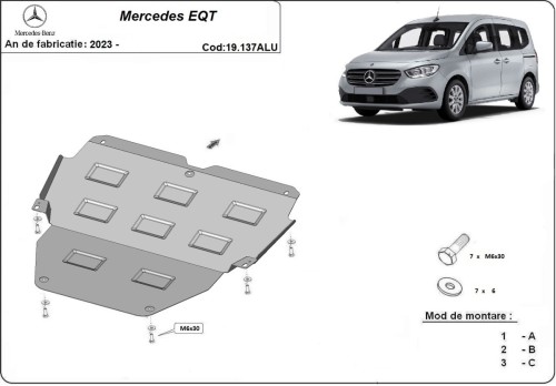 Hliníkový kryt motoru Mercedes EQT (2023-2026)