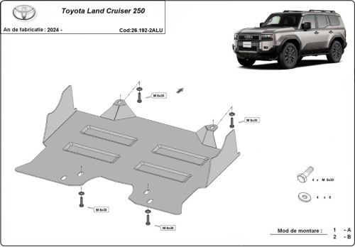 Hliníkový kryt motoru Toyota Land Cruiser (2024-2026)