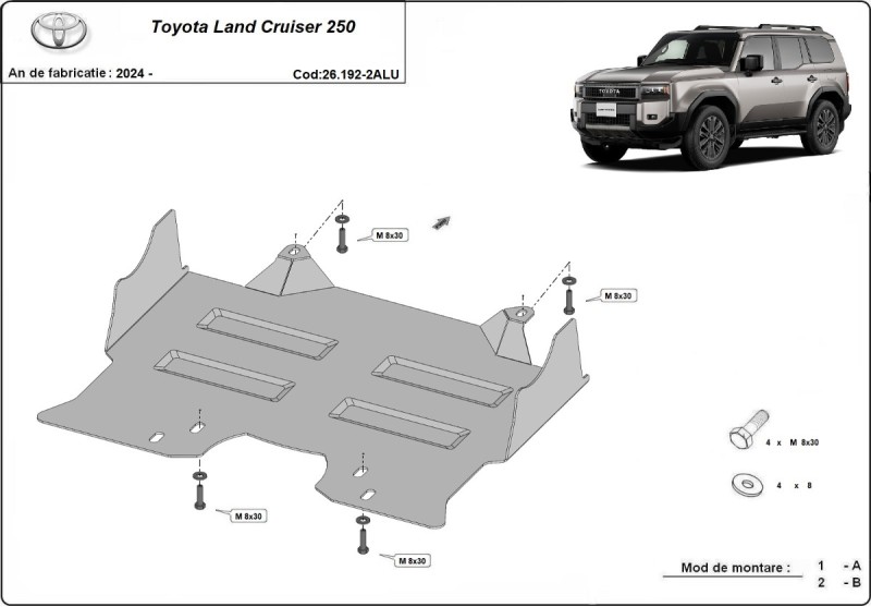 Hliníkový kryt motoru Toyota Land Cruiser (2024-2026)