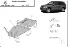 Ocelový kryt převodovky a reduktoru Suzuki Grand Vitara 2 (2005-2019)