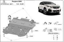 Ocelový kryt motoru Peugeot 5008 (2017-2026)