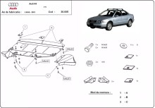 Ocelový kryt motoru Audi A4 B5 (1997-2000)