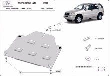 Ocelový kryt diferenciálu Mercedes ML W163 (1998-2005)