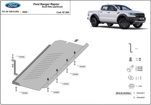 Ocelový kryt DPF Ford Ranger Raptor (2020-2023)
