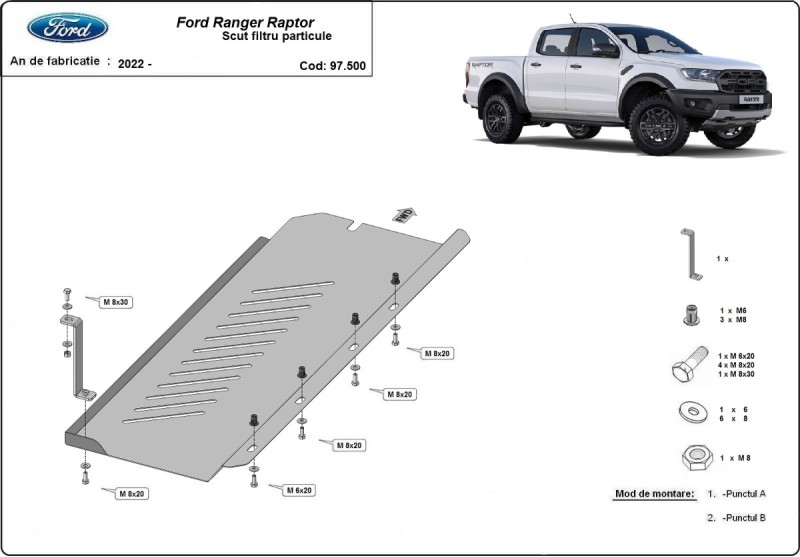 Ocelový kryt DPF Ford Ranger Raptor (2020-2023)