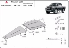 Ocelový kryt převodovky a reduktoru Mitsubishi L 200 (1998-2007)