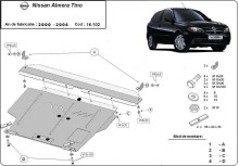 Ocelový kryt motoru Nissan Almera Tino (2000-2006)