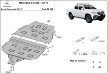 Ocelový kryt převodovky a reduktoru Mercedes X-Class (2017-2020)