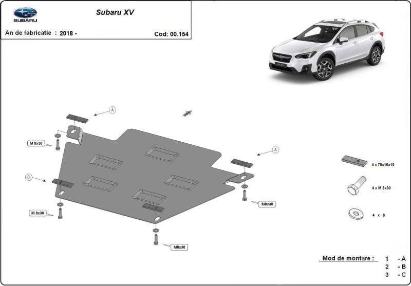 Ocelový kryt převodovky Subaru XV (2018-2022)
