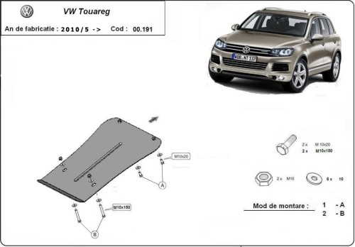 Ocelový kryt převodovky VW Touareg (2010-2018)