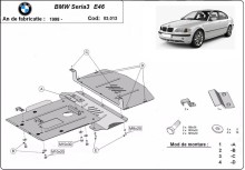 Ocelový kryt motoru BMW Seria 3 E46 - benzin (1998-2005)