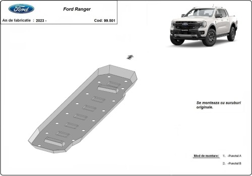 Ocelový kryt palivové nádrže Ford Ranger (2023-2026)
