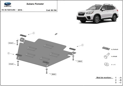Ocelový kryt převodovky Subaru Forester 5 (2018-2026)