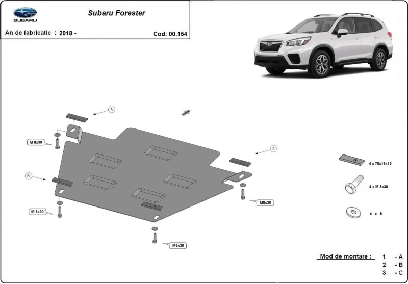Ocelový kryt převodovky Subaru Forester 5 (2018-2026)