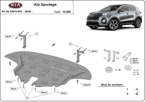 Ocelový kryt motoru Kia Sportage (2019-2021)