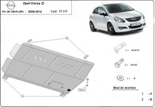 Ocelový kryt motoru Opel Corsa D (2006-2014)