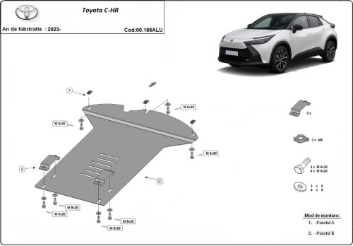Hliníkový kryt katalyzátoru Toyota C-HR (2023-2026)