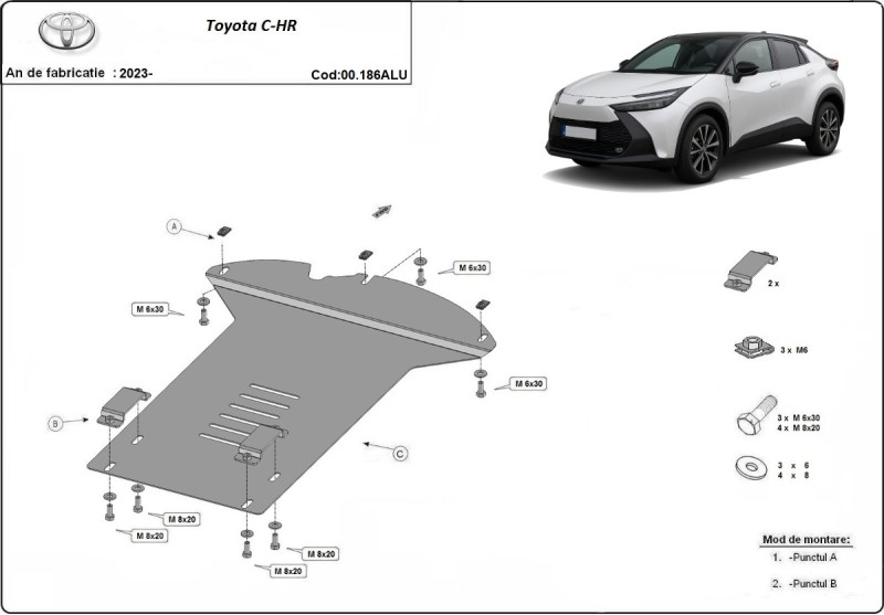 Hliníkový kryt katalyzátoru Toyota C-HR (2023-2026)