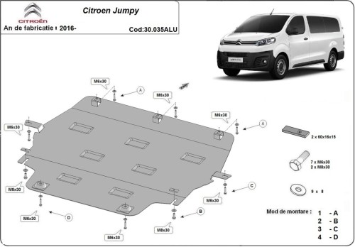 Hliníkový kryt motoru Citroen Jumpy (2016-2026)