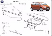 Ocelový kryt motoru Fiat Idea (2003-2012)
