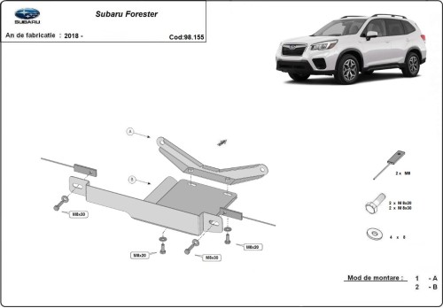 Ocelový kryt diferenciálu Subaru Forester (2018-2026)