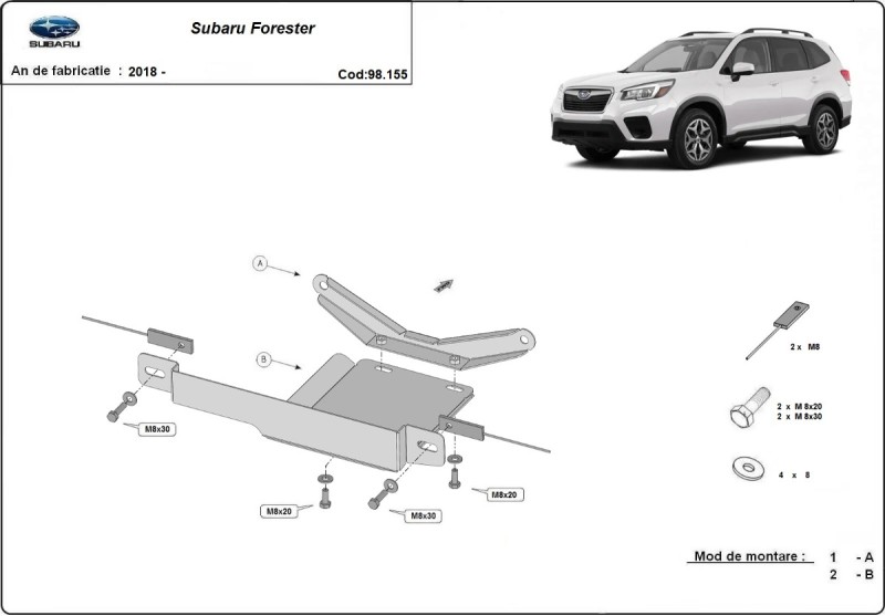 Ocelový kryt diferenciálu Subaru Forester (2018-2026)