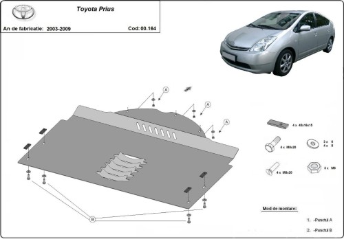 Ocelový kryt katalyzátoru Toyota Prius (2003-2009)