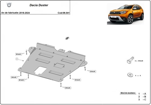 Hliníkový kryt motoru Dacia Duster II (2018-2024)