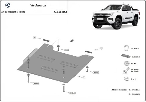 Ocelový kryt reduktoru Volkswagen Amarok (2022-2026)