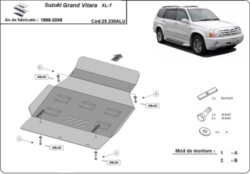 Hliníkový kryt motoru Suzuki Grand Vitara (1998-2009)