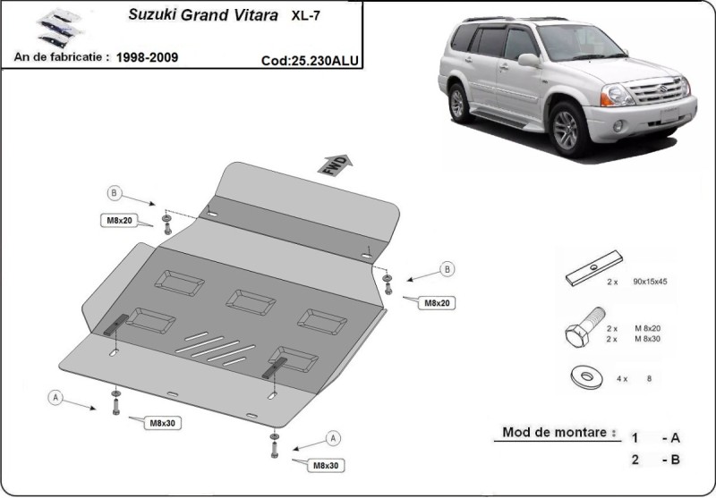 Hliníkový kryt motoru Suzuki Grand Vitara (1998-2009)