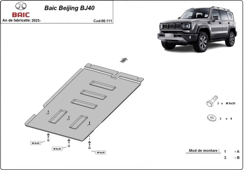 Ocelový kryt převodovky Baic Beijing BJ40 (2023-2026)