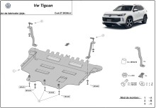 Hliníkový kryt motoru Volkswagen Tiguan (2024-2026)