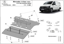 Ocelový kryt motoru Mercedes V-Class W447 2.2 D, 4x2 (2014-2026)