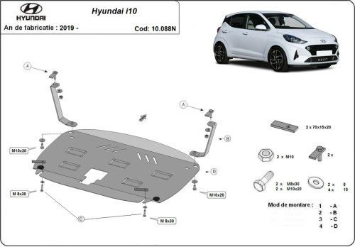 Ocelový kryt motoru Hyundai i10 (2019-2026)