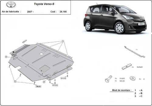 Ocelový kryt motoru Toyota Verso (2007-2018)