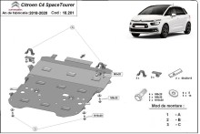 Ocelový kryt motoru Citroen Grand C4 SpaceTourer (2018-2020)