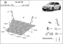 Ocelový kryt motoru VW Golf 8 (2019-2026)