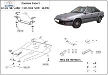 Ocelový kryt motoru Daewoo Espero (1991-1999)