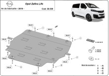Ocelový kryt motoru Opel Zafira Life (2019-2026)