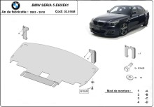 Ocelový kryt motoru BMW Seria 5 E60/E61 přední nárazník M paket (2003-2010)