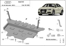 Ocelový kryt motoru Audi A3 (8V) - Automatická převodovka (2012-2020)